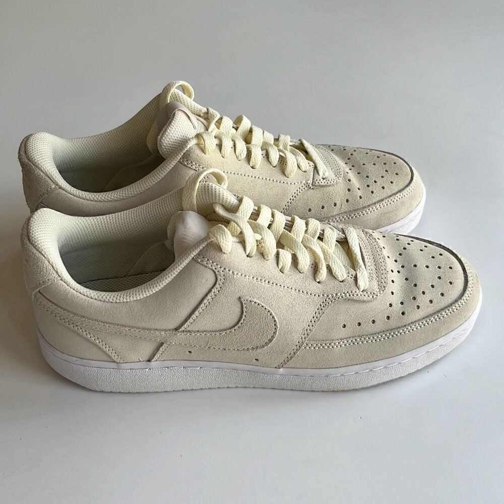 Nike Court Vision Low Sneakers Casual Suede Cream Shoes Size 11